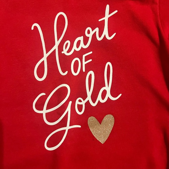 Cat & Jack Red Sweatshirt with Gold Heart - Picture 6 of 6